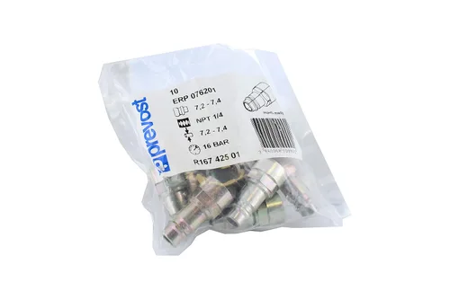 Vista 2 de Prevost ERP 076201 (10 unidades) 1/4" hembra NPT enchufe de intercambio de alto flujo estilo europeo