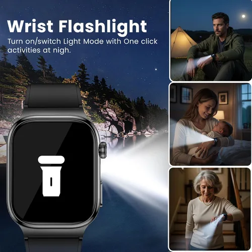Vista 6 de Reloj inteligente de salud para mujeres y hombres, reloj AMOLED de 2.04 pulgadas con frecuencia cardíaca 24/7, seguimiento del sueño, oxígeno