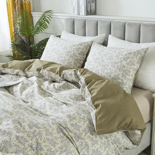 Vista 74 de HoneiLife Juegos de Fundas de Edredón Twin - Funda de Edredón Floral 100% Algodón, Juego de Ropa de Cama Transpirable de 2 Piezas con Cierre