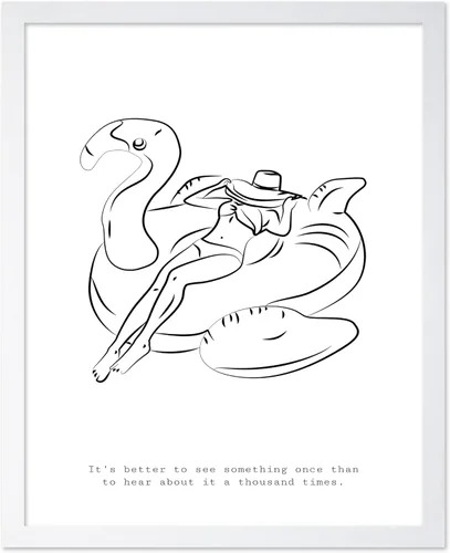 Vista 76 de Poster Master Swan Floaty Poster - Retro Woman Print - Pool Art - Swimming Illustration - Line Sketch - Abstract Design - Chic Boho Decor - Great