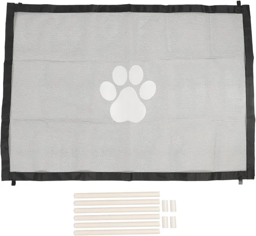 Vista 6 de Puerta para mascotas, puerta de perro, plegable, para interiores, para escaleras, puertas, dormitorios, pasillos (S 35.43 pulgadas de diámetro)