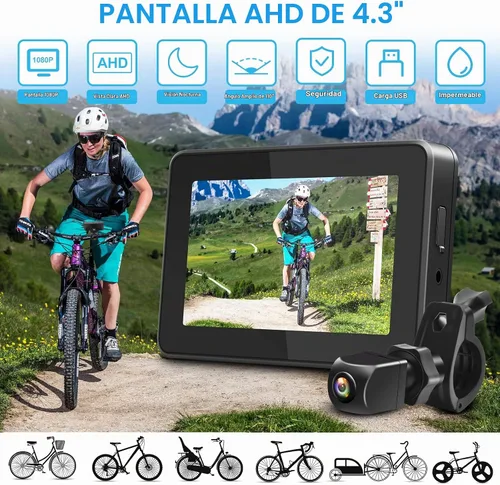 Vista 5 de PARKVISION Cámara de visión trasera para bicicleta con monitor de 5000mAh