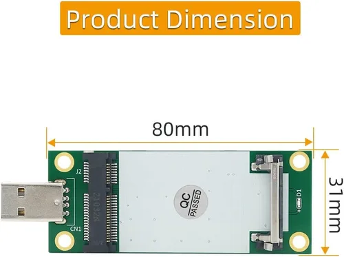 Vista 2 de Mini adaptador PCI-E a USB con ranura para tarjeta SIM para transferencia de módulo a interfaz USB