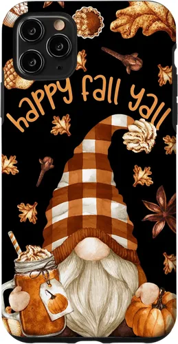 Vista 13 de Funda para iPhone 16 con diseño de especias de calabaza con diseño de gnomo de otoño