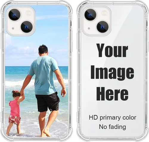 Vista 18 de Funda personalizada para iPhone, funda transparente de TPU suave a prueba de golpes, diseño de tus propias fundas de teléfono compatibles con Apple