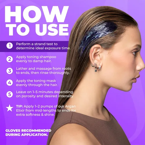 Vista 8 de Naissant Set Purple Shampoo & Toning Mask Elimina el cobrizo Neutraliza los tonos amarillos y naranjas Sin parabenos, amoníaco ni sulfato