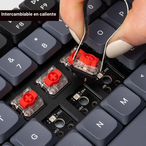 Vista 6 de Keychron K5 Pro QMK/VIA Teclado mecánico inalámbrico personalizado, diseño de tamaño completo intercambiable en caliente, 108 teclas programables