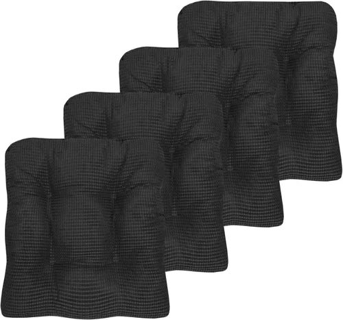 Vista 9 de Sweet Home Collection - Cojín de espuma de memoria triturada para silla premium, con capitoné, parte trasera de goma antideslizante con micropuntos