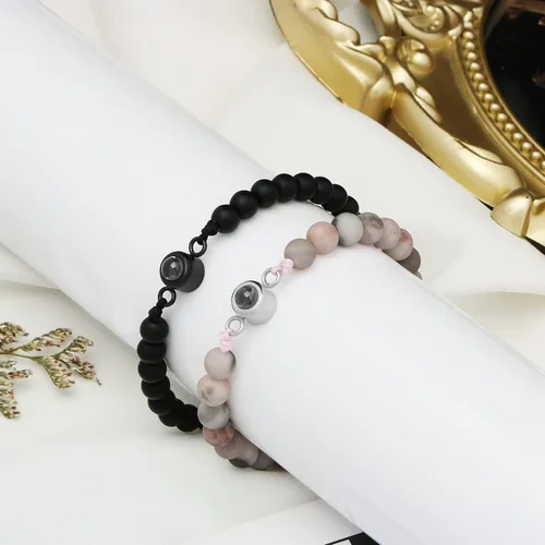 Vista 6 de Pulsera con texto en inglés "I Love You" para parejas, regalos para mi hombre, novio, novia, marido, esposa, mi amor, prometida, para el día de San
