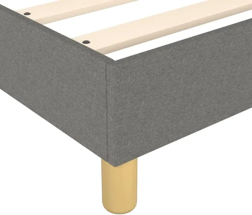 Vista 4 de vidaXL Marco de cama, cama individual con somier, base de colchón con soporte de listones de madera contrachapada, color gris oscuro, 39.4 x 79.9