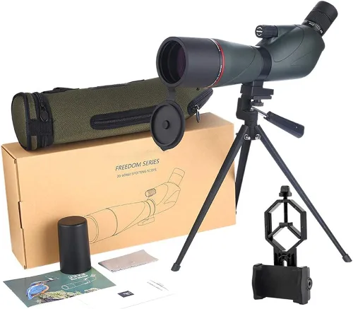Vista 4 de Monoculars Telescope High Power Bird Watching Monocular, 20-60x60 Zoom Large Objective Lens,ВАK4 Prism,Waterproof Phone Connection Telescope with