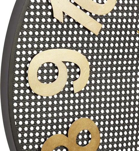 Vista 4 de CosmoLiving by Cosmopolitan Reloj de pared de metal con números dorados, 32" x 1" x 32", negro