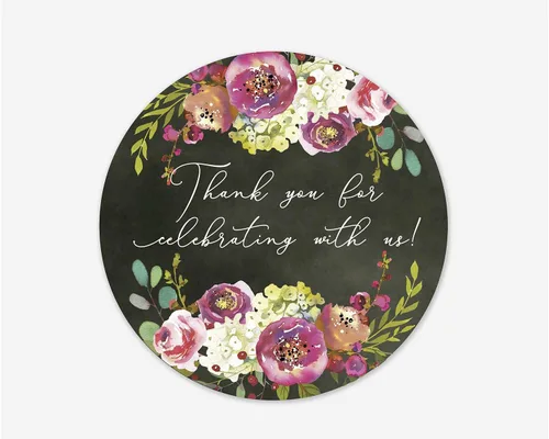Vista 16 de Pegatinas de boda con texto en inglés "Cheers", para fiestas de compromiso, bodas y despedidas de soltera (#379-013)