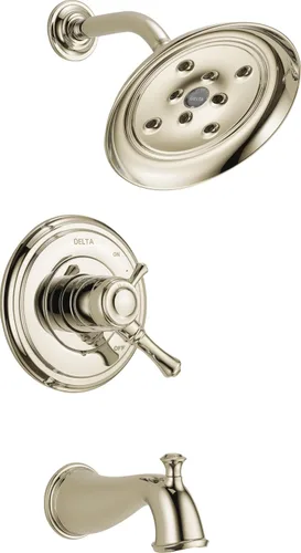 Vista 6 de Delta Faucet T17497-CZ Cassidy MultiChoice Serie 17 - Moldura para bañera y ducha, bronce champán