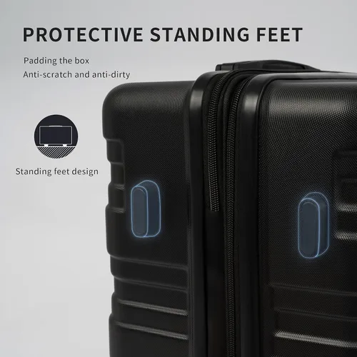 Vista 2 de Merax Maleta giratoria rígida con cerradura TSA expandible y ligera maleta de 20 pulgadas, 24 pulgadas, 28 pulgadas disponible.., Negro