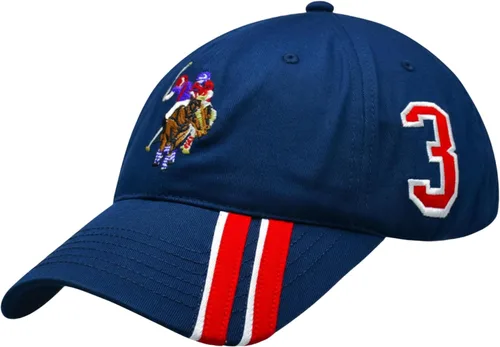 Vista 8 de Concept One US Polo Assn. Dad - Gorra de béisbol ajustable con logotipo de caballo bordado con rayas diagonales Caqui