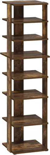 Vista 5 de Furinno Zapatero vertical compacto, organizador de zapatos estrecho de 8 niveles, almacenamiento de zapatos independiente, estante de zapatos