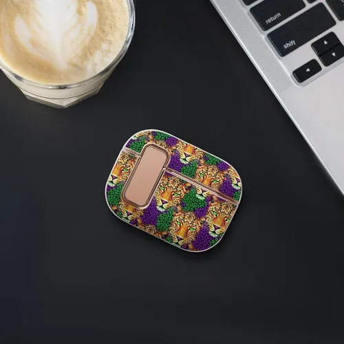 Vista 7 de Funda para auriculares compatible con Airpods Pro 2, estampado de leopardo de guepardo, plástico, con bloqueo, protección a prueba de golpes