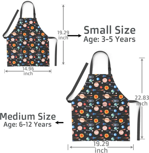 Vista 8 de Kids Aprons for Girls and Boys, Toddler Apron with Pocket for Painting, Cooking, Baking, Gardening and Crafts