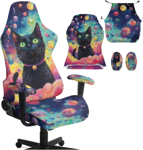 Vista 14 de Fundas para silla de juegos con cremallera de mariposa, elásticas, fáciles de poner y quitar, funda de silla de oficina de ensueño, decoración