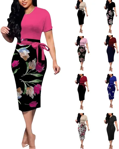 Vista 4 de BOGURST Sexy Adjustable Ruched Spaghetti Strap Bodycon Dress Drawstring Side Slit Slip Party Dress for Women