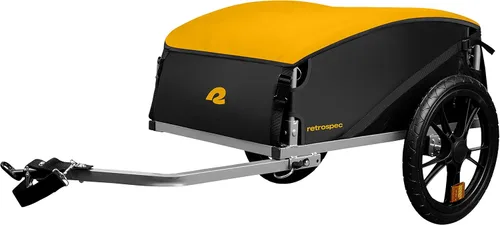 Vista 8 de Retrospec Rover Hauler - Remolque de carga para bicicleta, marco plegable con tela resistente a la intemperie y capacidad de 80 libras, remolque