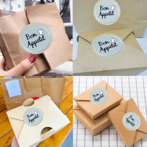 Vista 4 de Disfruta de tus calcomanías de alimentos, etiquetas selladas a prueba de manipulaciones para entrega de servicios de alimentos, sellado de 2