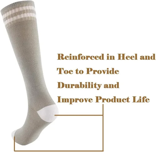 Vista 4 de Calcetines altos hasta la rodilla para niños, calcetines de fútbol de algodón para niños, niñas, niños pequeños