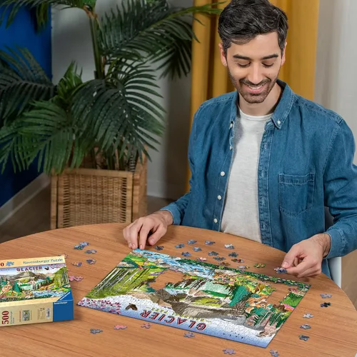 Vista 5 de Ravensburger Rompecabezas de 500 piezas del Parque Nacional Glacier para adultos