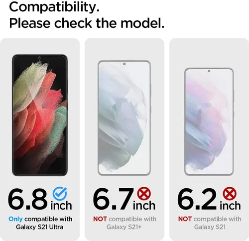 Vista 3 de Spigen NeoFlex - Protector de pantalla diseñado para Samsung Galaxy S21 Ultra (2021), 2 unidades, compatible con fundas Flexible Film, Full Edge
