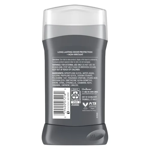Vista 2 de DOVE MEN + CARE Desodorante en barra para hombre, Clean Comfort, 4 unidades, sin aluminio, protección contra olores de 72 horas, desodorante