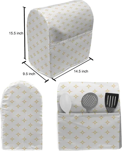 Vista 4 de Ambesonne Funda moderna para batidora, patrón de estrellas pequeñas como diamantes para la oficina en casa, arte contemporáneo, organizador