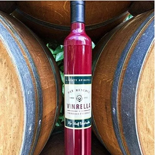 Vista 6 de VINRELLA Sombrilla para botella de vino, paraguas para lluvia, paraguas portátil y compacto para viajes, paraguas impermeable y resistente al
