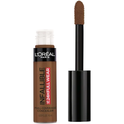 Vista 26 de L'Oreal Paris Makeup Infalible Full Wear Corrector mate impermeable, cobertura completa, tono de piel claro (Porcelain), 0.33 fl oz 320 PORCELANA