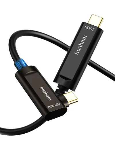 Vista 8 de Cable de fibra óptica USB C de 50 pies, paquete de 2 unidades, cable USB 3.2 Gen2 de 10 Gbps con chip SiliconLine de Alemania, ultra delgado