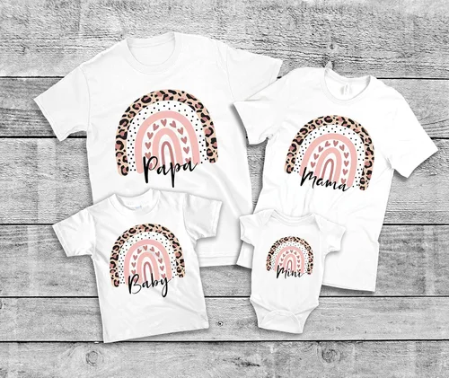 Vista 2 de Mini camisa Rainbow Mama, traje para mamá y bebé, camisa a juego para mamá, regalo para bebé, camisa familiar a juego, camisa familiar, Diseño 2