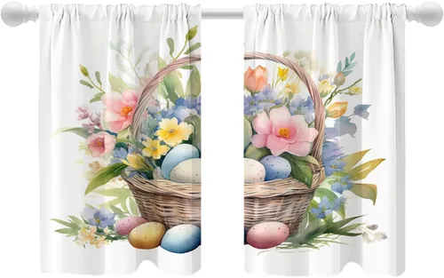 Vista 50 de Shrahala Cortinas blancas S inspiradoras para ventanas de cocina, cortinas negras con palabras cristianas para cafetería, cortinas opacas