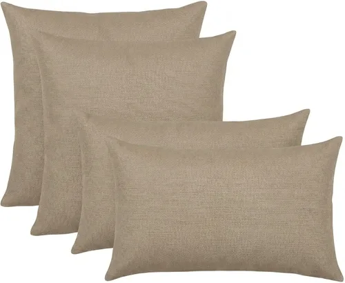 Vista 28 de RSH DECOR: Sunbrella Juego de 4 almohadas lumbares y cuadradas 20 x 12 pulgadas y 17 x 17 pulgadas Tela resistente al agua y a la decoloración