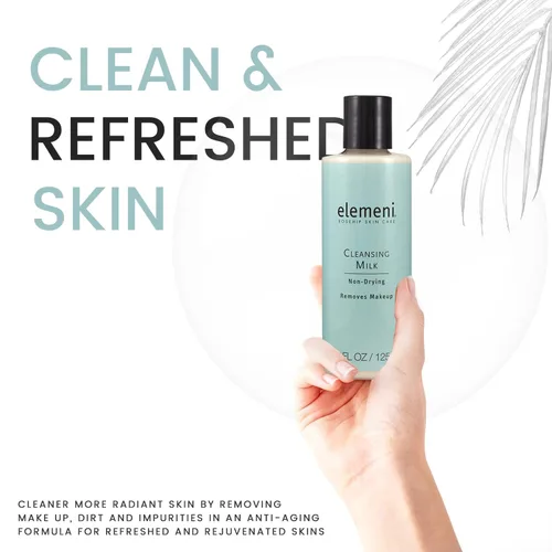 Vista 7 de elemeni - Leche limpiadora para el cuidado de la piel, removedor de maquillaje orgánico vegano, limpiador facial equilibrado con pH que elimina