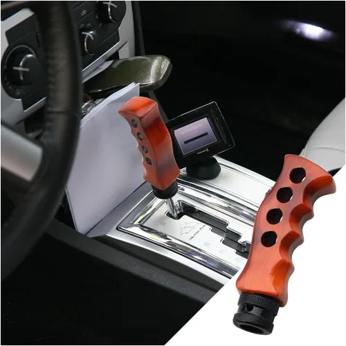 Vista 8 de Pomo de palanca de cambios para automóvil, agarre de transmisión manual y automática con mango tipo cuchillo con tornillos adaptadores y llave Negro