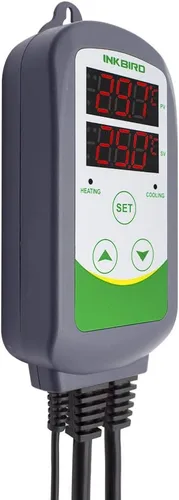 Vista 2 de Inkbird Termostato con control de temperatura digital precableado de doble función, 110 V, 1100 W, calefacción y refrigeración, refrigerador