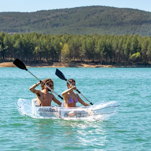 Vista 7 de Kayak Hinchable Transparente con Accesorios Paros InnovaGoods 312 cm 2 plazas