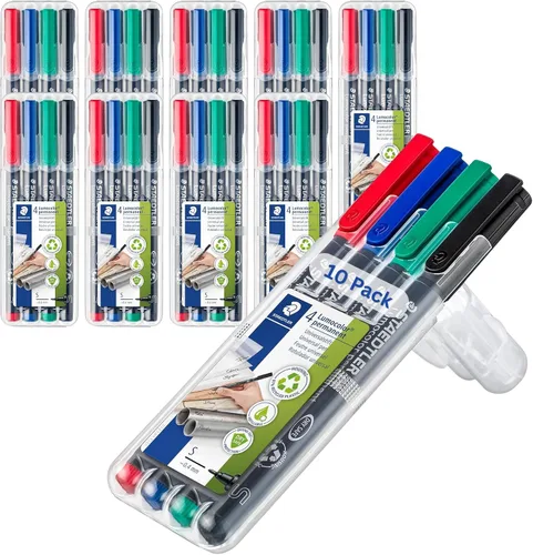 Vista 10 de Staedtler Marcadores permanentes (STD313WP4A6), paquete de 4 bolígrafos