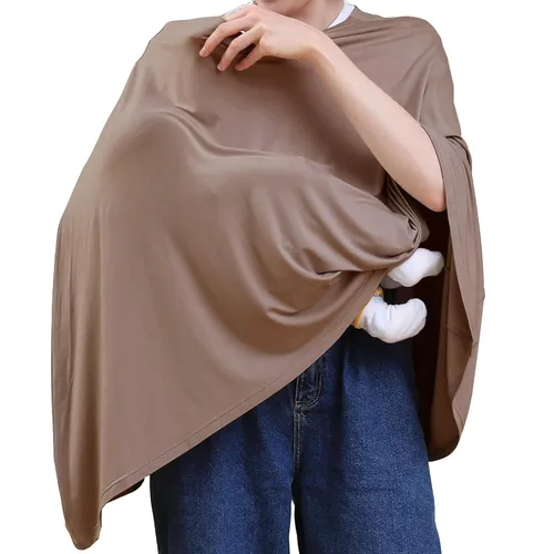 Vista 11 de Seejoy Manta de Enfermería para Lactancia Materna, Cobertura Completa 360° en Estilo Poncho, Manta de Lactancia Suave y Transpirable de Rayón