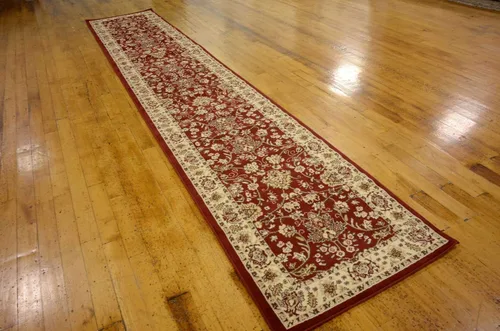 Vista 2 de Unique Loom Sialk Hill Collection - Alfombra de área - Washington (2 pies 11 pulgadas x 16 pies 5 pulgadas, color borgoña/crema)