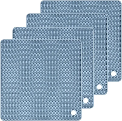 Vista 10 de Salvamanteles de silicona para platos calientes, soportes de silicona para ollas de cocina, salvamanteles para cocina, salvamanteles para ollas