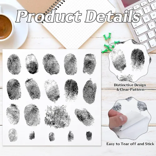 Vista 3 de MotiMind 5 calcomanías para decoraciones de escenas del crimen, regalos de etiqueta para asesinatos, fiesta misteriosa, detective, espía, decoración