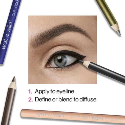 Vista 7 de Wet n Wild Color Icon Kohl, delineador de ojos lápiz, color rico hiperpigmentado, aplicación suave y cremosa, acabado mate de larga duración