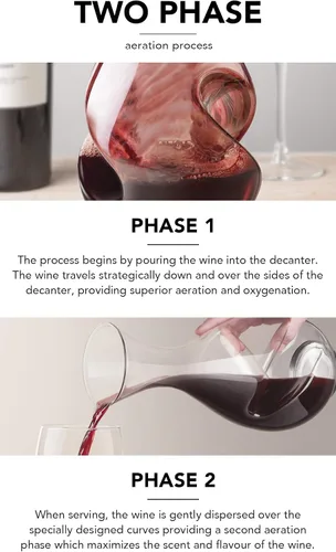 Vista 3 de Final Touch L'Grand Conundrum Aerator Decantador de Vino Botella Completa - 25.4 Oz. Vidrio de Cristal Transparente de Calidad Soplado a Mano