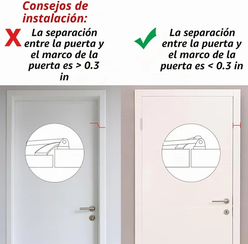 Vista 6 de HASWARE Barra de seguridad para el hogar, barra oscilante, cierre antirrobo de aleación negra para puerta delantera e interior, tope de puerta